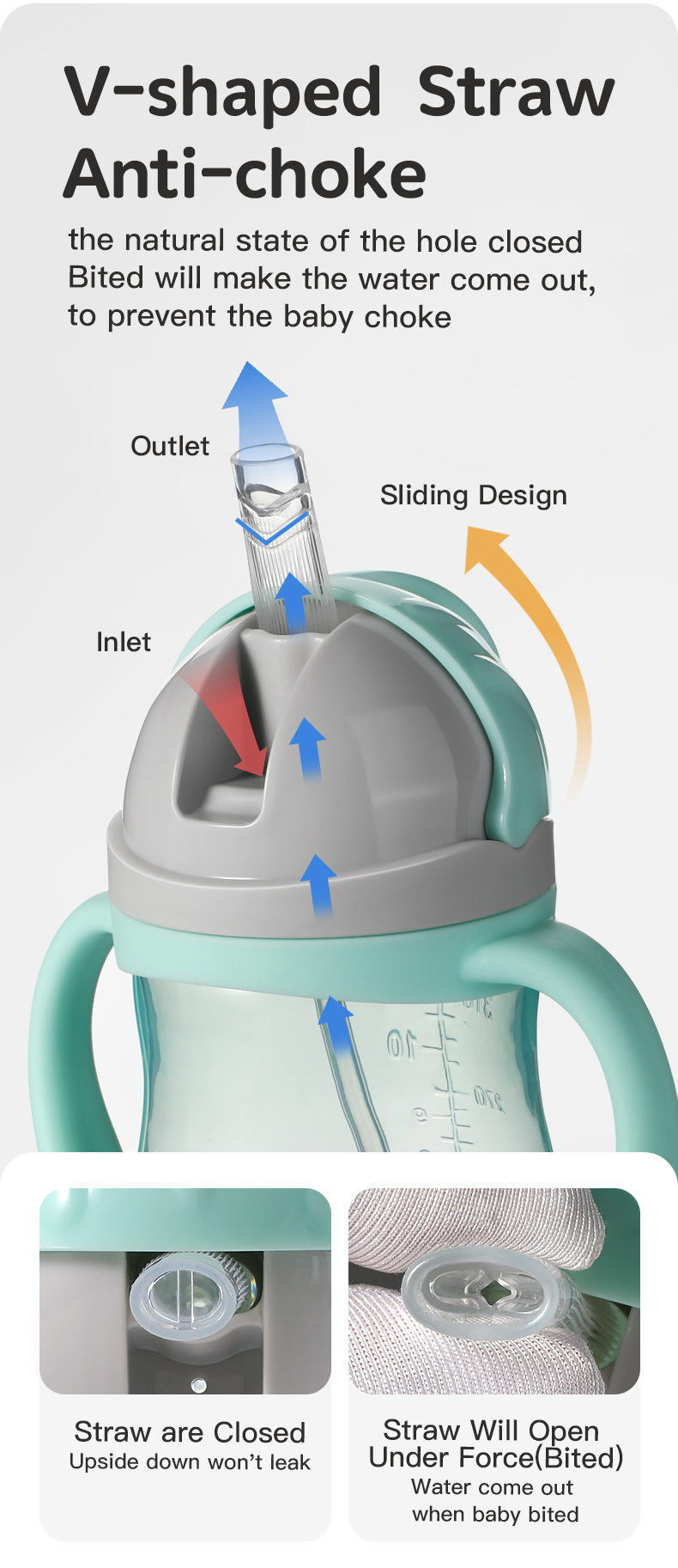 Cartoon Sippy Cup Copo com canudinho de desenho animado