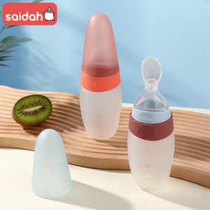3 onças/100 ml de líquido silicone arroz alimentador com colher de distribuição