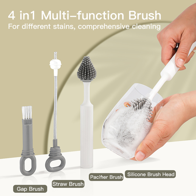 Conjunto de escovas de garrafa de 4 em 1 em 1