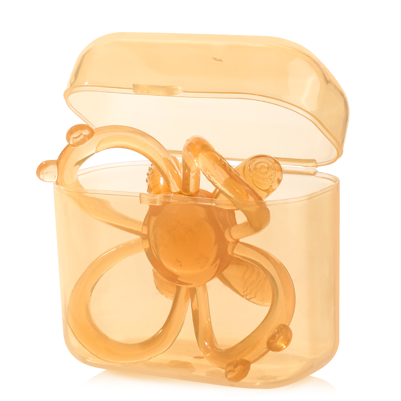 Bola de dentição suave natural - brinquedo sensorial para alívio infantil