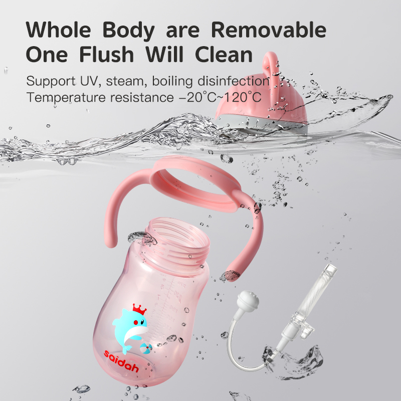 Copa de treinamento para bebês sem BPA e ecologicamente correta com válvula anti-gargalhada