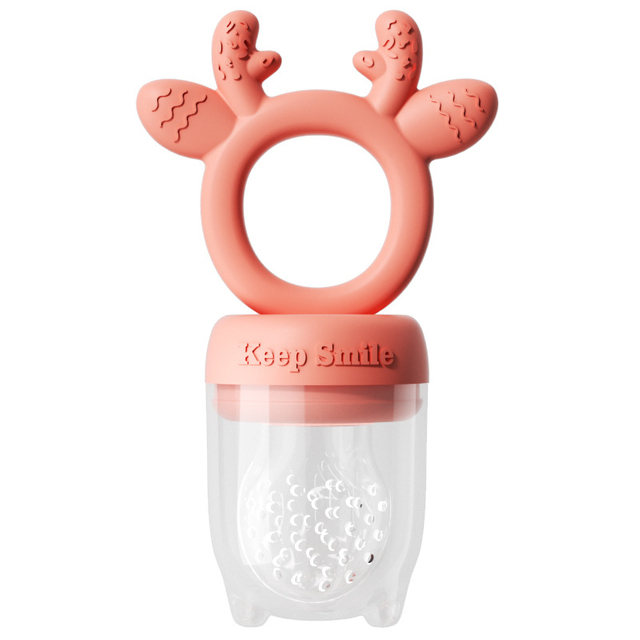 Alimentador de frutas de bebê de silicone não tóxico seguro com design de veados