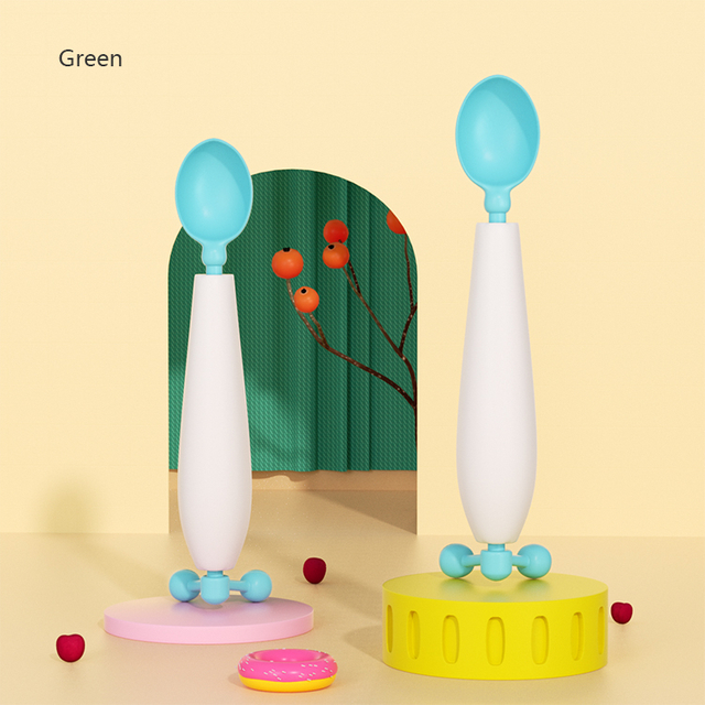 Balance de gravidade Anti-spill Baby Spoon-Sonicone sem silicone sem BPA com detecção de temperatura (6m+)