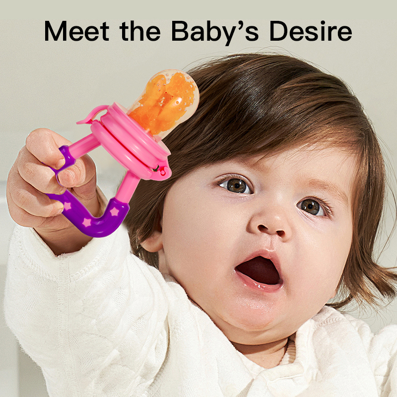 Star Silicone Baby Alimentador e Teether - Pacifiadora de frutas livres de BPA para alívio da dentição + brinquedo de mastigação macia