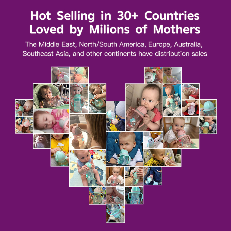 Copa de treinamento para bebês sem BPA e ecologicamente correta com válvula anti-gargalhada