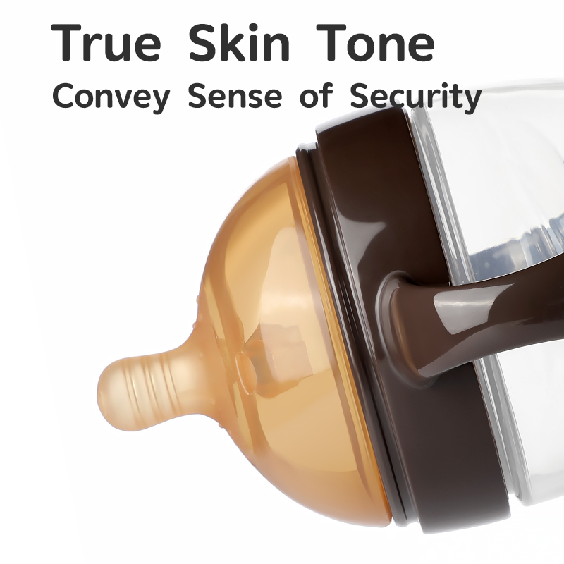 Garrafa de bebê de pescoço largo com sensação natural e aberturas duplas