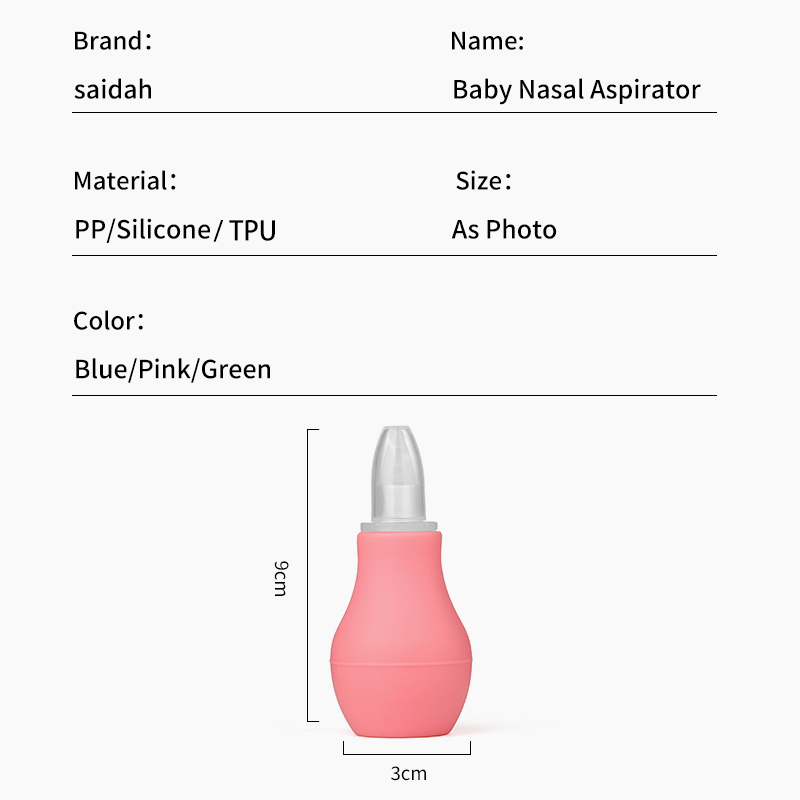 Aspirador nasal de silicone macio reutilizável