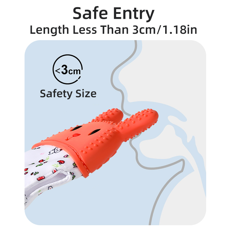 Baby Tool Mittens | Luvas anti-gorjeta de silicone de grau alimentar | Brinquedo infantil de coelho suave suave