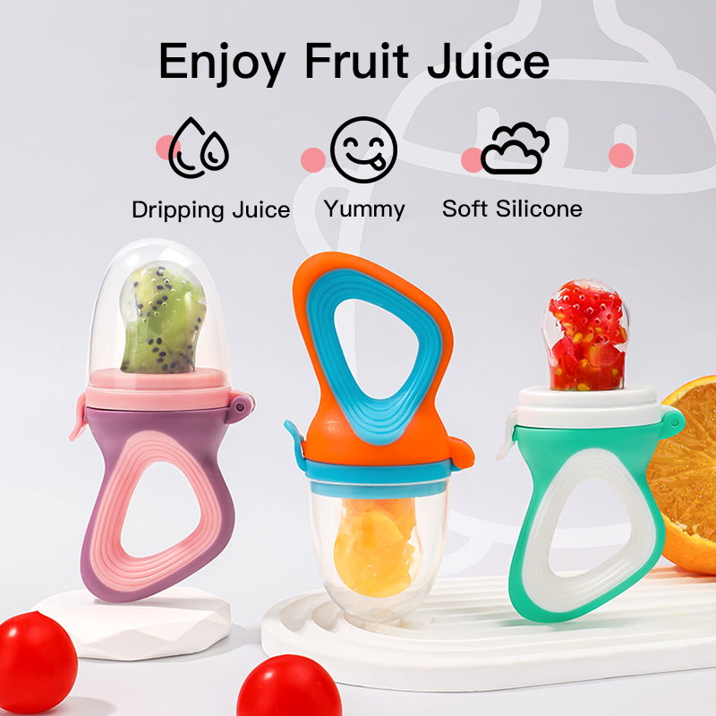 BPA sem grau alimentar líquido Silicone Fruit & Vegetable Alimentador com bolsa de malha