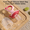 Alimentador de frutas de bebê sedoso seguro com malha anti-sufocante