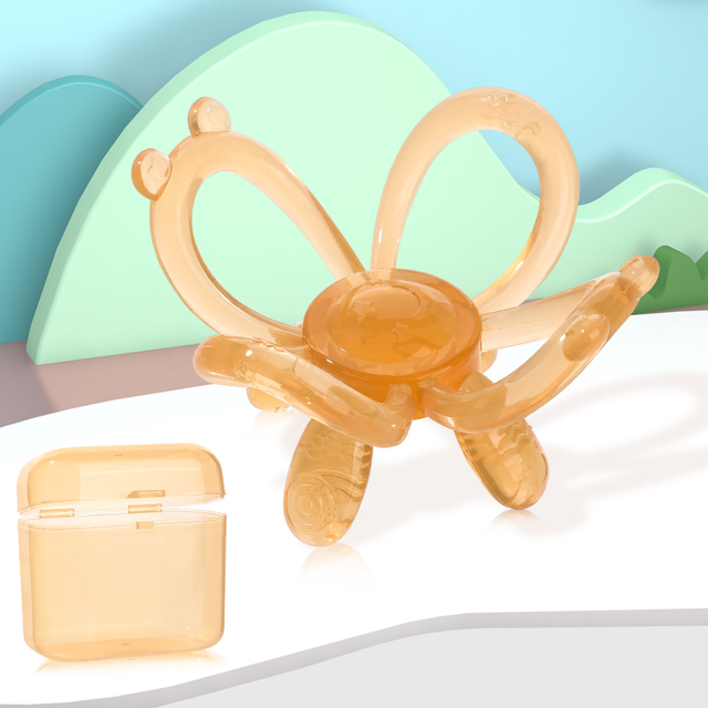 Bola de dentição suave natural - brinquedo sensorial para alívio infantil