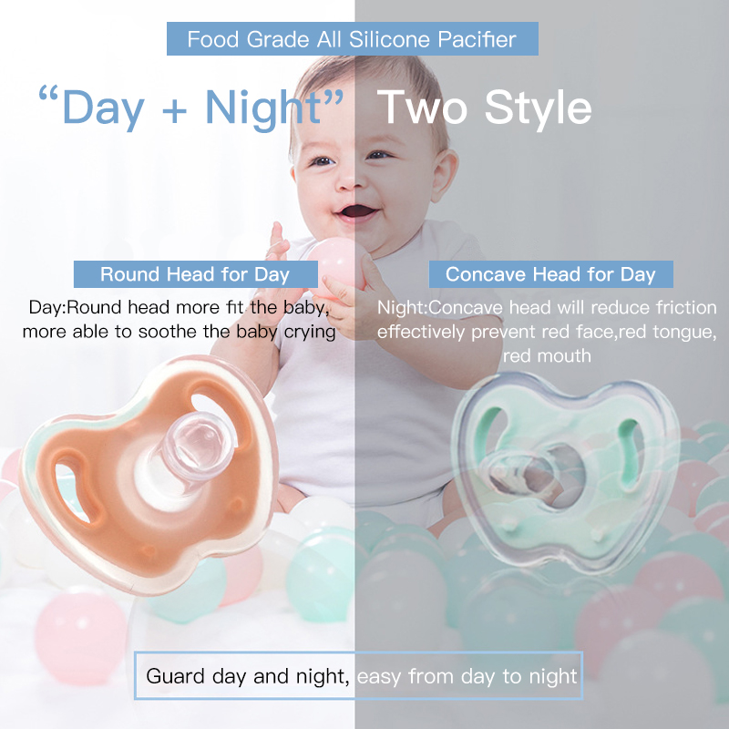 Pacifiadora de silicone natural macio - conforto calmante dia e noite