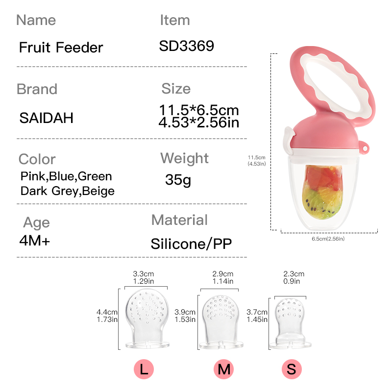 Subark Silicone Baby Fruit alimentador | Silicone líquido de grau alimentar sem BPA | Bolsa de malha para auto-alimentação segura | Alívio e nutrição dentada