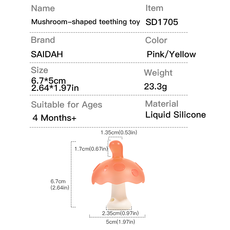 Sononeting Brinquedo infantil de silicone sem BPA para alívio da gengiva