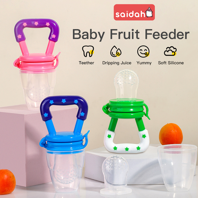 Star Silicone Baby Alimentador e Teether - Pacifiadora de frutas livres de BPA para alívio da dentição + brinquedo de mastigação macia