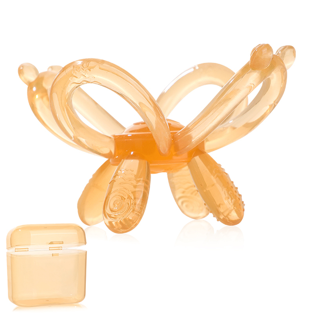 Bola de dentição suave natural - brinquedo sensorial para alívio infantil