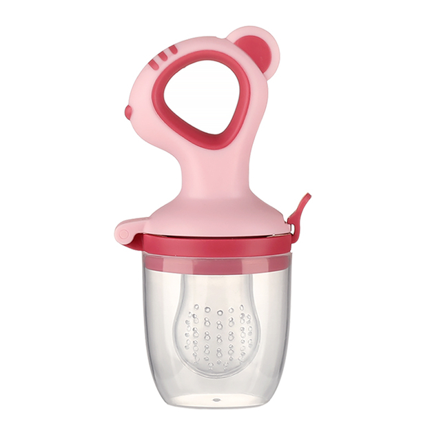 Alimentador de frutas de bebê sedoso seguro com malha anti-sufocante