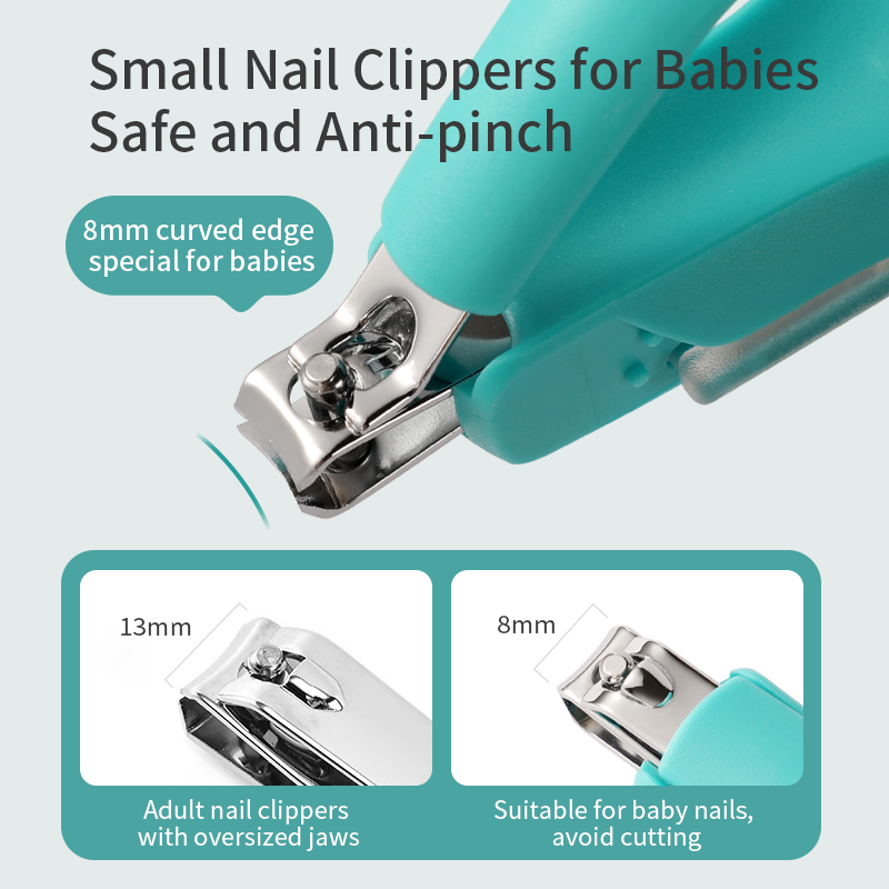Anti-clipe recém-nascido Baby Carbon Steel Unhas Clippers com lenta de vidro e polimento